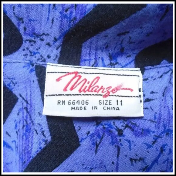 Plus Size 40s Style Rayon Dress with Dolman Sleeves VFG 80s Vintage - Picture 8 of 15